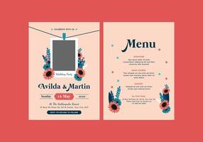 Blush Suites Wedding Invitation Template-No Image vector