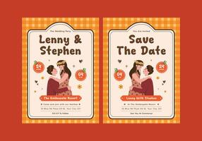 Wedding invitation for Lenny and Stephen vector