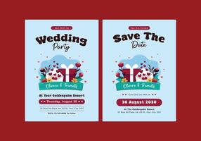 Colorful wedding invitation design vector