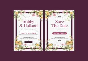 Save the date wedding invitation design vector