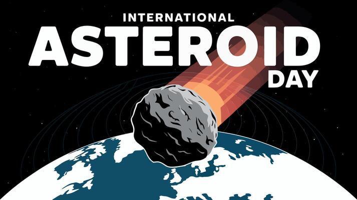 International Asteroid Day Space Earth Impact Awareness Illustration