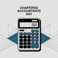 Chartered Accountants Day Graphic with Calculator design vector