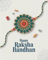 Elegant Raksha Bandhan Rakhi Design with Floral Background and Festive Greeting vector