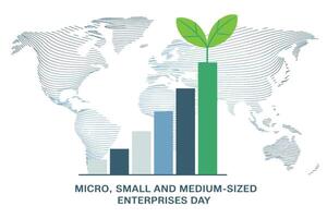 Micro Small and Medium Enterprises Day Growth Business Chart Illustration vector
