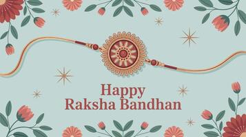 Elegant Raksha Bandhan Rakhi Design with Floral Background and Festive Greeting concept vector
