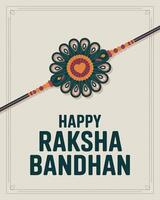 Elegant Raksha Bandhan Rakhi Design with Floral Background and Festive Greeting design vector