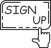 Sign Up Registration Button vector