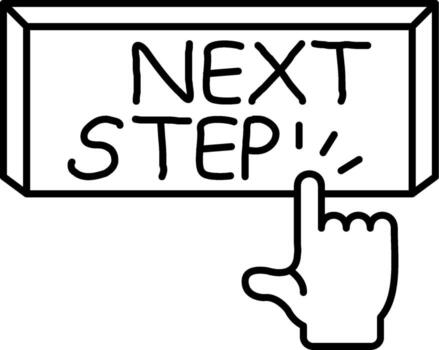 siguiente paso Seguir botón vector