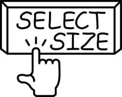 Select Size for Product vector
