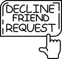 Decline Friend Request Option vector