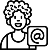 Boy Typing At Symbol vector