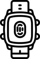 Smartwatch Fingerprint Lock Option vector