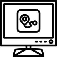 Smart tv route map icon vector
