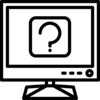 Question mark help icon on tv vector