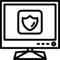 Smart tv secure shield icon vector