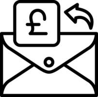 British Pound Symbol in Email Icon vector