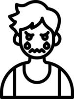 Crying Cute Boy With Tears vector