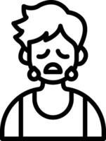 Sweating Cute Boy Nervous Face vector