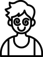 Hypnotized Cute Boy Head vector