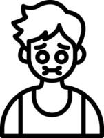 Nauseated Face Cute Boy Style vector