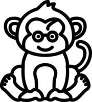 Nerdy Monkey with Glasses vector