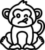 Sick Monkey Using Thermometer vector