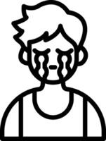 Loud Crying Cute Boy Expression vector