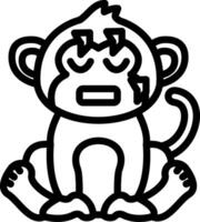 Cold Monkey with Blue Face vector