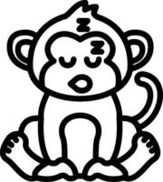 Sleeping Monkey Peaceful Pose vector