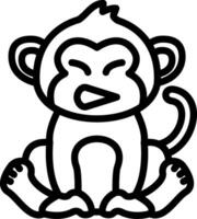 Grimacing Monkey Expression Art vector