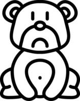 Unhappy Bear Looking Down vector