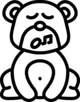 Bear Singing With Music Notes vector