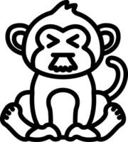 Monkey Vomiting Expression Icon vector