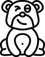 Bear Winking Expression Icon vector