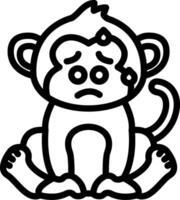 Anxious Monkey Sweating Hard vector