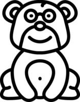 Bear Nerd Glasses Character vector
