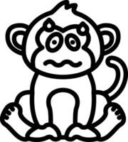 Nervous Monkey Face Art vector