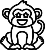 Starstruck Monkey with Sparkle Eyes vector