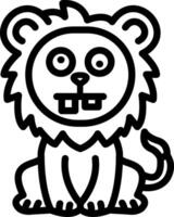 Ugly Lion Face Drawing vector
