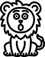 Surprised Lion Expression Icon vector