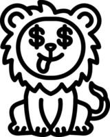 Greedy Lion Character Art vector