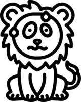 Nervous Lion Awkward Look vector