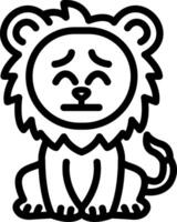 Pensive Lion Thinking Look vector