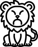 Upset Lion Sad Expression vector