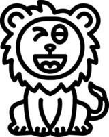 Naughty Lion Funny Style Icon vector