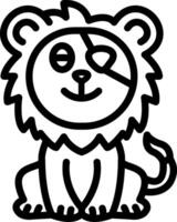 Pirate Lion With Eye Patch vector