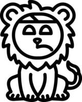 Lion With Head Bandage Icon vector