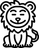 Happy Relieved Lion Face vector