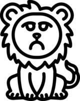Pouting Angry Lion Face vector