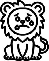 Anxious Lion With Sweat vector